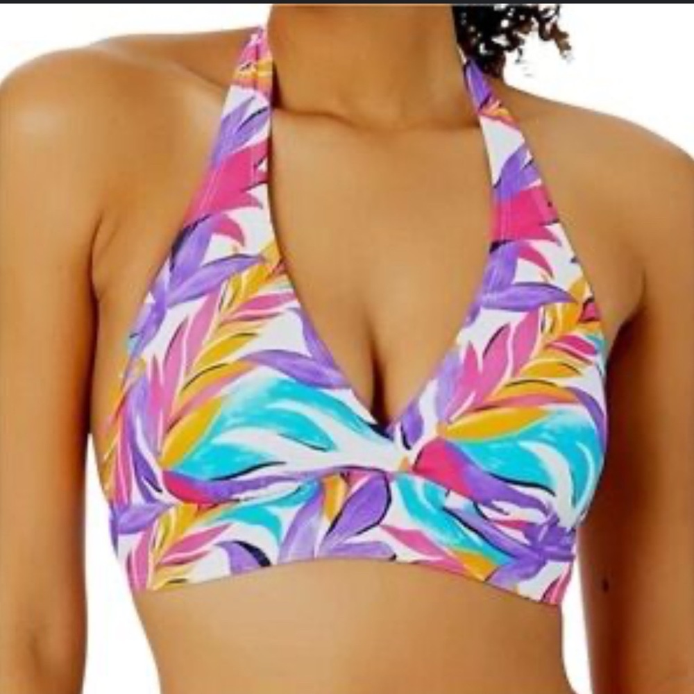 Anne Cole Tropical Print Bikini Top – D Cup – NWT